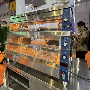 ตู้โชว์อาหารอุ่นร้อนแบบอัตโนมัติสไตล์ <span class=keywords><strong>KFC</strong></span> พร้อมระบบจ่ายน้ำร้อนในตัว ทำจากสแตนเลสสำหรับไก่ทอด เบอร์เกอร์ และอาหารร้อนอื่นๆ - Product Image 1