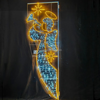 Lumière LED en forme d'étoile pour festival de Noël en extérieur, motif H200cm IP65, PVC décoratif, paysage, ange, vacances, lampes de poteaux de rue 2D