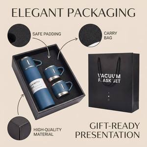 Wholesale 304 Stainless Steel Tumbler Water Bottle <strong>Sets</strong> Vacuum Insulated <strong>Cup</strong> with Three Lids Creative Gift Box <strong>Set</strong> Business Use - Product Image 3