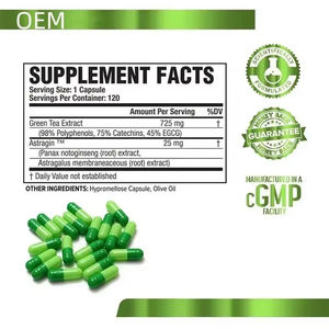 Wellbody Oem/Odm Fabriek Levert Groene Thee <span class=keywords><strong>Extract</strong></span> <span class=keywords><strong>Capsules</strong></span> Hormoonvrij Suikervrij Gewichtsbeheer Gmp Gecertificeerd Food Grade 60 - Product Image 3