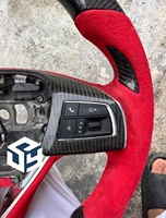 Volant sport en cuir et fibre de carbone pour Maserati Quattroporte Levante GHIBLI A3 CC, design à fond plat, sportif et luxueux