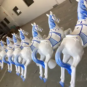 Frp Paard Sculptuur Glasvezel Trojan Standbeeld Tuinbeeld Hete Verkoop Promotie Rekwisieten