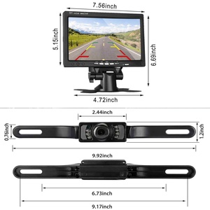 Monitor de marcha atrás de coche IPoster de 7 "con línea de guía + 7 LED infrarrojos cámara de respaldo de matrícula de coche con encendedor de cigarrillos - Product Image 2