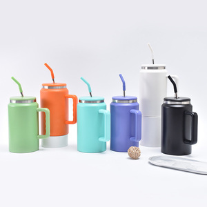 Nuovo arrivo 50oz in acciaio inox Tumbler con paglia di plastica <span class=keywords><strong>e</strong></span> manico di grandi quantità durevole <span class=keywords><strong>e</strong></span> <span class=keywords><strong>facile</strong></span> da trasportare - Product Image 2