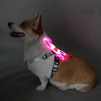 Nouvelle laisse réfléchissante pour chien avec ailes d'ange en polyester respirant, vente directe, harnais lumineux à LED