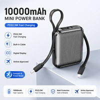 Nouveaux produits 2026 – Mini batterie externe 10000 mAh avec charge rapide PD 22,5 W, affichage numérique, logo personnalisé en usine, batterie externe rechargeable