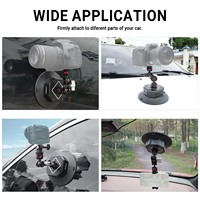 YUANYUJINGMI Kit de fixation de voiture à ventouse en alliage d'aluminium découpé CNC, base de 6 pouces, adaptateurs de filetage 1/4, dégagement rapide pour appareil photo