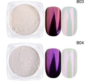 Juego de 2/6/7 piezas de polvo de perlas para decoración de uñas, efecto espejo, pigmento brillante cromado, gel de uñas con brillo, polvo de uñas Aurora <span class=keywords><strong>Moonlight</strong></span> - Product Image 6