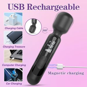 Siêu Rung 3-Tốc Độ 6-Tần Số Hiển Thị Kỹ Thuật Số AV Massager 9-Chế Độ Sốc Điện Tính Năng Độ Nét Cao Hiển Thị Máy Rung - Product Image 6