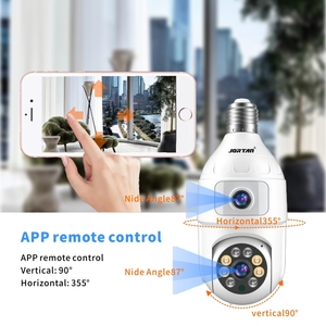 Caméra de sécurité Jortan 6MP étanche avec double objectif, ampoule connectée WiFi mini projecteur pour la maison, IP66 <span class=keywords><strong>4G</strong></span> - Product Image 3
