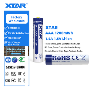 Lot de 4 piles rechargeables Xtar 1,5 V AA 1200 mWh, batteries lithium-ion AA, fournisseurs de piles lithium-ion AA, piles Li-ion AA - Product Image 1