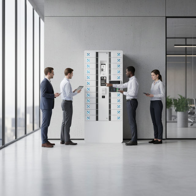 Y2 Power TEC 24 Bay IoT+Cloud Server PD65W Smart Charging Locker with Real-Time Monitoring Employee Devices Management Solutions