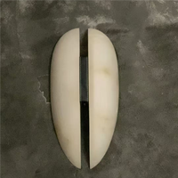 Lámpara de Pared de Alabastro Español con Vetas de Nieve, Lujo Italiano para Sala de Estar, Entrada, Pasillo e Iluminación de Pared de Fondo