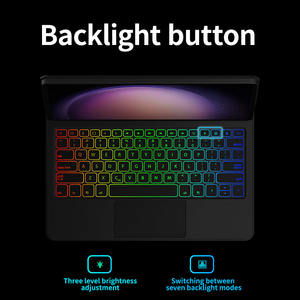 Étui pour <span class=keywords><strong>tablette</strong></span> magnétique portable clavier rétro-éclairé étui pour <span class=keywords><strong>tablette</strong></span> rechargeable sans fil pour <span class=keywords><strong>Samsung</strong></span> <span class=keywords><strong>S7</strong></span> +/ S8 +/ S9 + <span class=keywords><strong>12</strong></span>.4" - Product Image 4