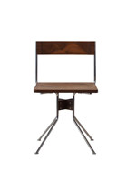 Chaise de salle à manger moderne de luxe léger en acier inoxydable, style mi-siècle, dossier en bois massif, design minimaliste, mobilier de maison et de bureau