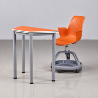 Table et chaises de classe collaborative en forme de trapèze, bureau d'élève modulaire, mobilier scolaire ergonomique et flexible pour l'apprentissage
