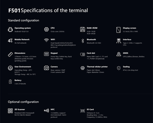 New Android 13 dữ liệu Collector <span class=keywords><strong>PDA</strong></span> Máy Quét Mã Vạch bãi đậu xe vé nhãn dán Máy in hóa đơn nhiệt <span class=keywords><strong>PDA</strong></span> với NFC RFID <span class=keywords><strong>Reader</strong></span> - Product Image 6
