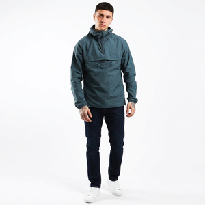 <b>Pullover</b> Waterproof Canvas Windbreaker <b>Jacket</b> with Stand Collar 100% Cotton Hooded Vintage Style for Men-Wholesale - Product Image 1