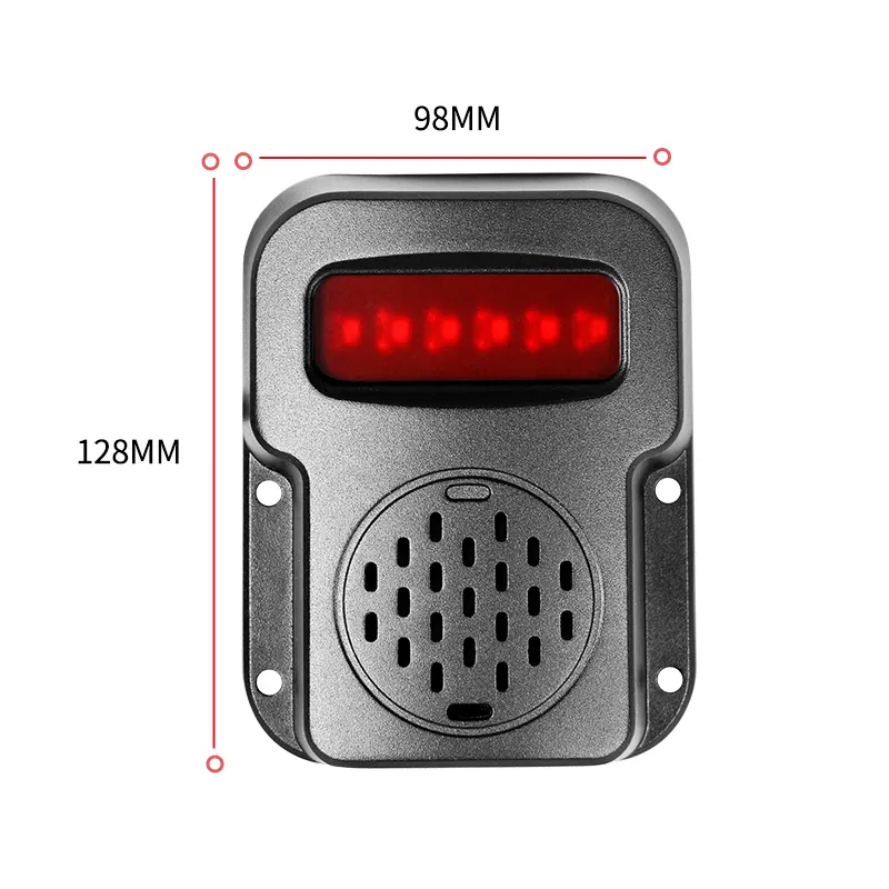 Luz de advertencia estroboscópica de sonido para coche, alarma de Flash de 12-32V, transmisión de voz roja intermitente