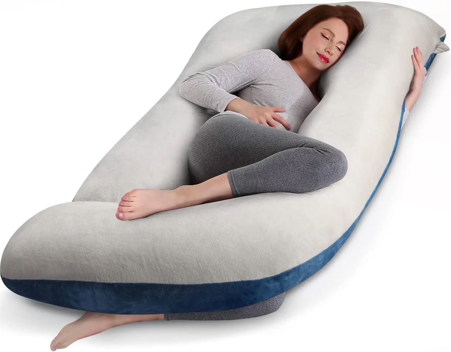 Travesseiros De Gravidez Dormindo 55 Polegadas U-Shape Travesseiro De Corpo Inteiro e Suporte De Maternidade Para Costas Quadris Pernas Barriga Grávida