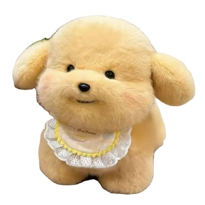 Peluche de Perro Seguro y Suave para Niños Pequeños, Cachorro Dorado Abrazable con Babero, Perfecto para Baby Showers, Guarderías y Jardines de Infancia - Product Image 1