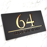 Plaque de porte flottante en cuivre A4, plaque de numéro de porte en acrylique pour hôtel, appartement, numéro de pièce
