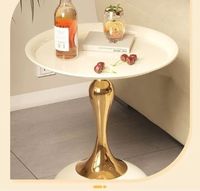 Table basse ronde moderne en pierre frittée, mobilier de luxe pour salon, construction métallique mobile