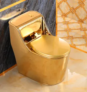 Hot selling household gold plated toilet with high-quality water pump and silent bathroom ceramic toilet