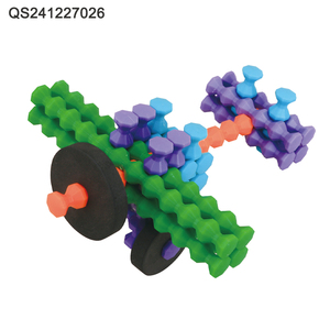 QS ตัวต่อปริศนาเพื่อการศึกษาแบบ DIY ของเล่นพลาสติกสีสันสดใสบล็อกก่อสร้างแฮนด์เมดขนาดเล็ก50ชิ้นอาคารที่ทันสมัย - Product Image 3