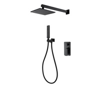Ensemble de douche thermostatique mural encastré de luxe en laiton chromé poli avec mitigeur de douche à effet pluie et fonction pistolet