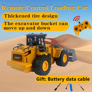 AiJH Camión Bulldozer RC de 9 Canales de Aleación, <span class=keywords><strong>Juguete</strong></span> Metálico con Cargador Eléctrico y Cubo de Acción, Camión RC de Ingeniería - Product Image 4