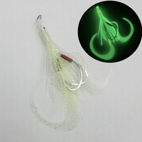 Hameçon lumineux personnalisé en gros pour la pêche au poisson-hache, hameçon double pour pieuvre et calmar, leurre métallique, pêche en mer en gros