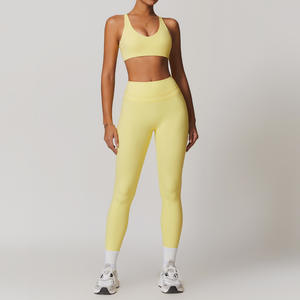 Combinaison de <span class=keywords><strong>sport</strong></span> pour <span class=keywords><strong>femme</strong></span> à prix de gros avec dos évidé, tenue de yoga très élastique sans manches, ensembles de fitness et yoga moulants - Product Image 5