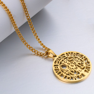 Collier pendentif croix d'exorcisme en acier inoxydable pour homme, amulette personnalisée de l'Exorciste, bijou cadeau, carte de <span class=keywords><strong>la</strong></span> Sainte-Croix <span class=keywords><strong>Benedictine</strong></span> - Product Image 4