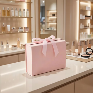 Boîte cadeau magnétique pliable de luxe, logo personnalisé, emballage rigide pliable certifié FSC pour fleurs et cosmétiques, vente en gros - Product Image 1