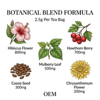 OEM ODM Teh Herbal Hibiscus Hawthorn GMP Halal 20 Sachet 50g Bebas Kafein