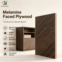 Panneau de contreplaqué mélaminé 18 mm 4x8 pieds à âme en eucalyptus pour meubles et armoires, texture bois synchronisée, fourni directement par l'usine
