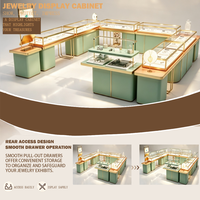 Projet de vitrine LED personnalisée pour boutique de bijoux haut de gamme, ensemble complet d'armoires de présentation de bijoux pour l'ensemble de la boutique