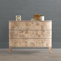 Commode à 6 tiroirs en bois de burl moderne et luxueuse, double commode, armoire de rangement pour chambre à coucher
