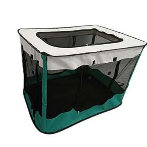 กรงสัตว์เลี้ยงขนาดเล็ก ใช้งานง่าย พับเก็บได้ ใช้ได้ทั้งในบ้านและนอกบ้าน สำหรับแมวและสุนัข ทำจากไฟเบอร์กลาส ลวดเหล็ก ผ้า Oxford พร้อมซิป - Product Image 3