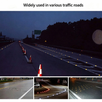 Reflector Solar de Aluminio Resistente para Carreteras, Marcador Reflectante Tipo Ojo de Gato, Fácil Instalación para Zonas de Tráfico