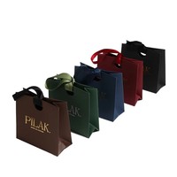 Sacs cadeaux en papier de luxe personnalisés haut de gamme avec ruban, imprimés offset rose, pour bijoux, nouveau logo, haute qualité