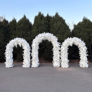 DKB 베스트셀러 인조 꽃 아치 장식 DIY 화이트 로즈 꽃 아치 웨딩 배경 장식용 - Product Image 1