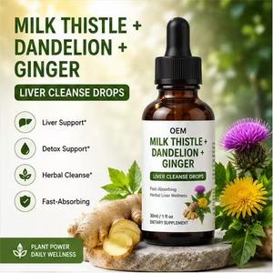 <span class=keywords><strong>Gocce</strong></span> Liquide OEM per la Pulizia del Fegato con Cardo Mariano, Tarassaco e Zenzero, Supporto Detox Erboristico per la Salute Quotidiana del Fegato - Product Image 1