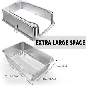 Nouvelle litière pour <span class=keywords><strong>chat</strong></span> en acier inoxydable 201, design ouvert, avec couvercle, capacité de 25 L, contrôle des odeurs, durable, anti-éclaboussures, écologique - Product Image 4
