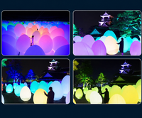 Ballon gonflable arc-en-ciel en forme d'œuf, modèle interactif pour centres commerciaux, décoration de lieux touristiques, accessoires lumineux LED