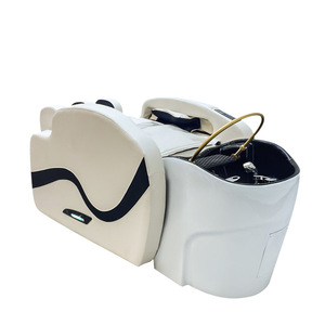 Fauteuil de lavage de cheveux pour salon de beauté, avec massage électrique automatique, lit de shampoing, bassin en céramique et vapeur, en stock - Product Image 1