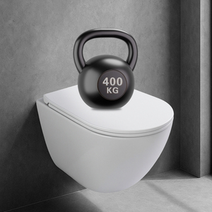 Inodoro Suspendido Comfort, Diseño Frontal Redondo Alargado, Descarga Asistida por Presión con Tanque Oculto, Instalación Fácil y Discreta - Product Image 3