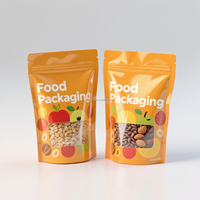 Sacs en papier kraft imprimés personnalisés pochette supérieure refermable à fermeture éclair pour emballage alimentaire gelée chewing-gum personnalisé votre propre