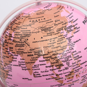 Globo <span class=keywords><strong>del</strong></span> <span class=keywords><strong>mundo</strong></span> de dibujos animados de madera de PVC de 8 pulgadas para niños, geografía educativa, decoración de aula y aprendizaje en el hogar - Product Image 4